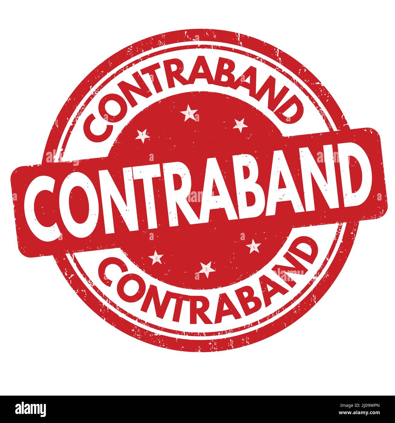 Timbro di gomma a grunge contraband su sfondo bianco, illustrazione vettoriale Illustrazione Vettoriale