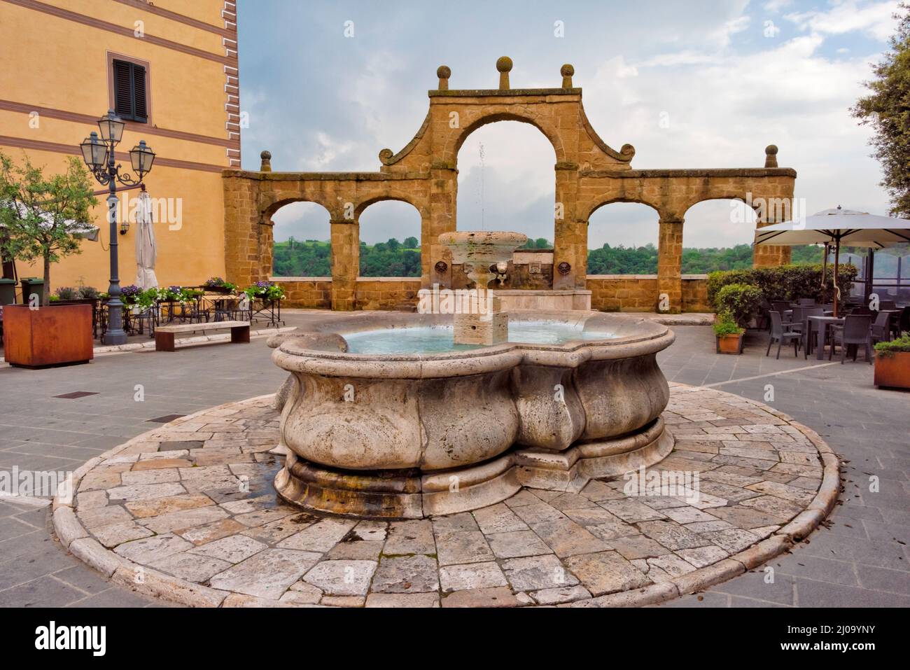 Piazza della Repubblica, Pitigliano, Provincia di Grosseto, Regione Toscana, Italia Foto Stock