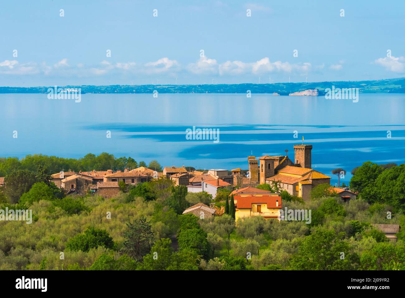 Centro storico di Lago Artificiale di Montedoglio, Regione Toscana, Italia Foto Stock