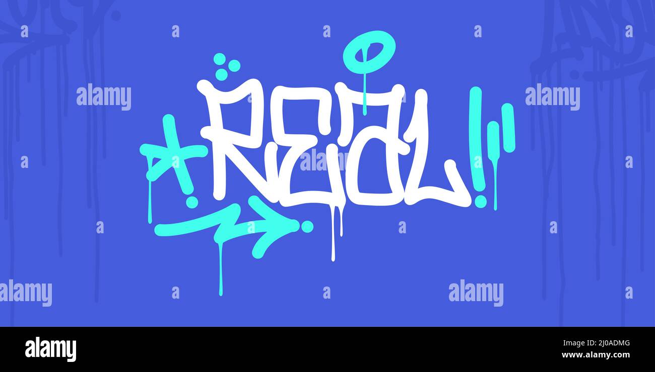 Astratto Hip Hop scritto a mano Urban Street Art Graffiti Style Word Real Vector Illustration Illustrazione Vettoriale