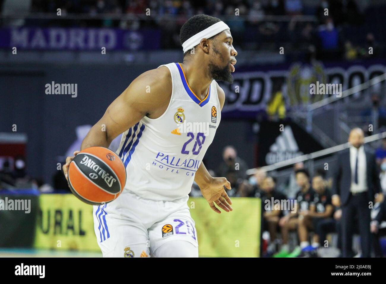 Madrid, Spagna. 17th Mar 2022. Guerschon Yabusele del Real Madrid durante la partita di pallacanestro Eurolega della Turkish Airlines tra il Real Madrid e l'Asvel Lyon-Villeurbanne il 17 marzo 2022 presso il Wizink Center di Madrid, Spagna credito: Agenzia fotografica indipendente/Alamy Live Newss Foto Stock