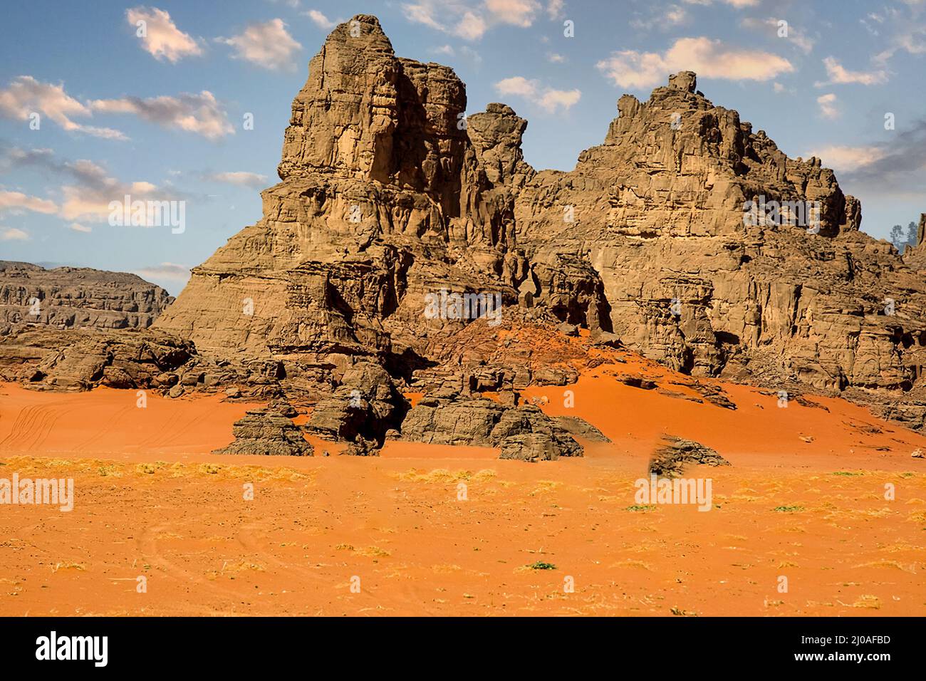 Rocce di Hoggar nel deserto del Sahara Foto Stock