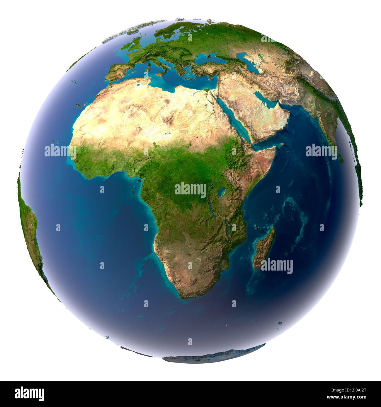 Realistico il pianeta Terra con acqua naturale Foto Stock