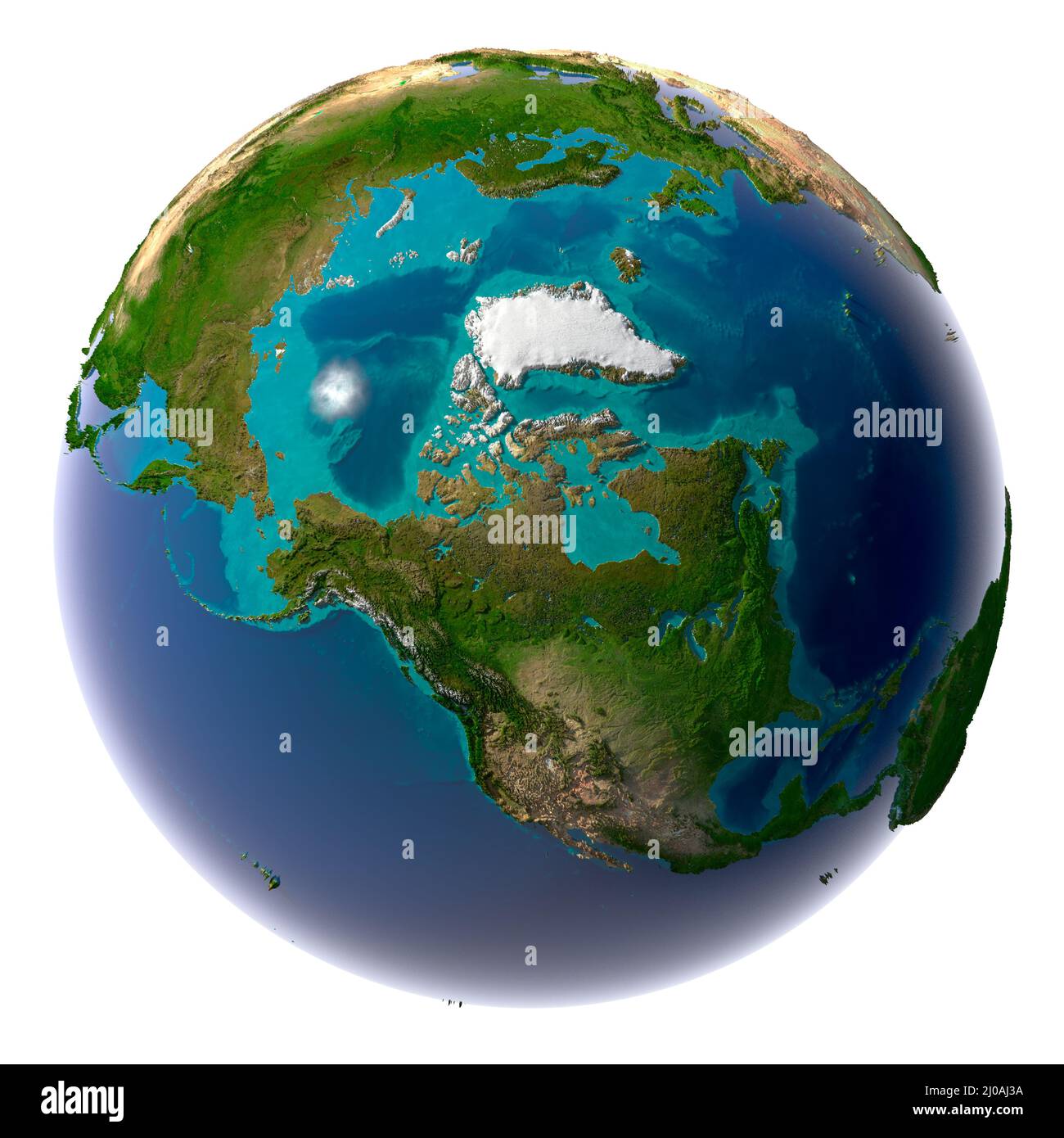 Realistico il pianeta Terra con acqua naturale Foto Stock