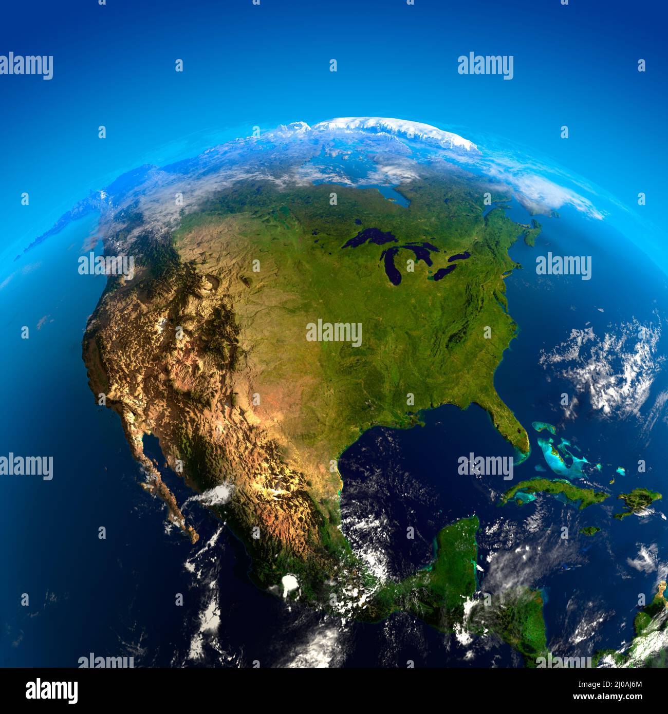 Nord America dallo spazio Foto Stock