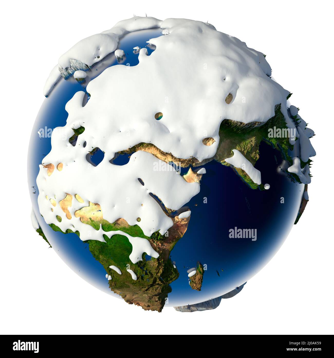 Il pianeta terra è coperto dalla neve derive Foto Stock