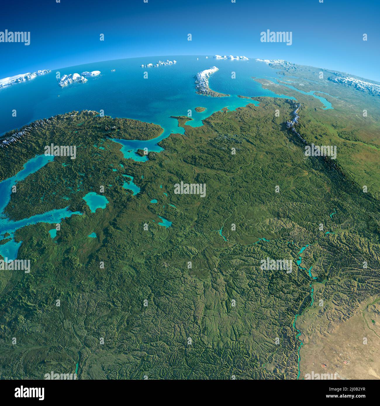 Terra dettagliata. Parte europea della Russia Foto Stock