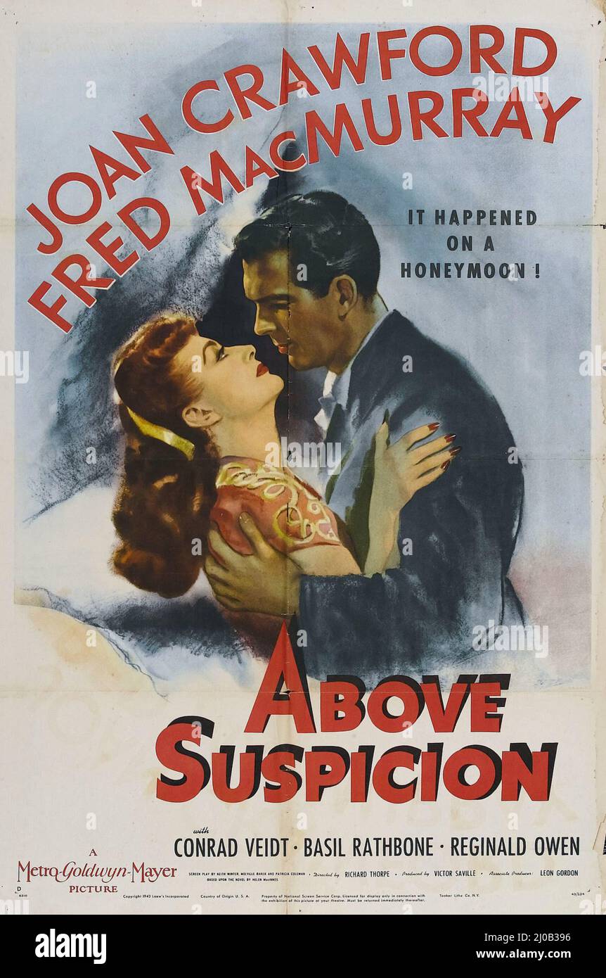 FRED MACMURRAY e JOAN CRAWFORD in SOPRA SOSPETTO (1943), diretto da RICHARD THORPE. Credito: M.G.M. / Album Foto Stock