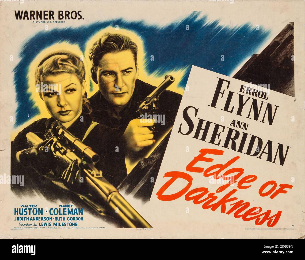 ERROL FLYNN e ANN SHERIDAN IN BORDO DI OSCURITÀ (1943), diretto da LEWIS MILESTONE. Credit: WARNER BROS/FIRST NATIONAL / Album Foto Stock