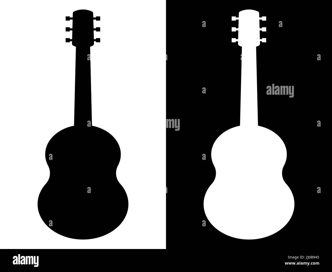 Set di silhouette per chitarra Illustrazione Vettoriale
