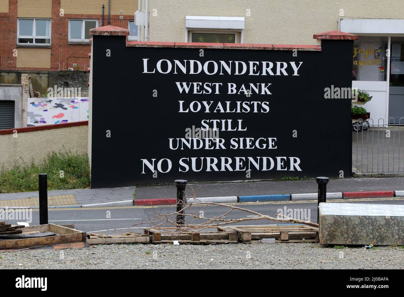 Poster dei lealisti, Londonderry, Irlanda del Nord Foto Stock