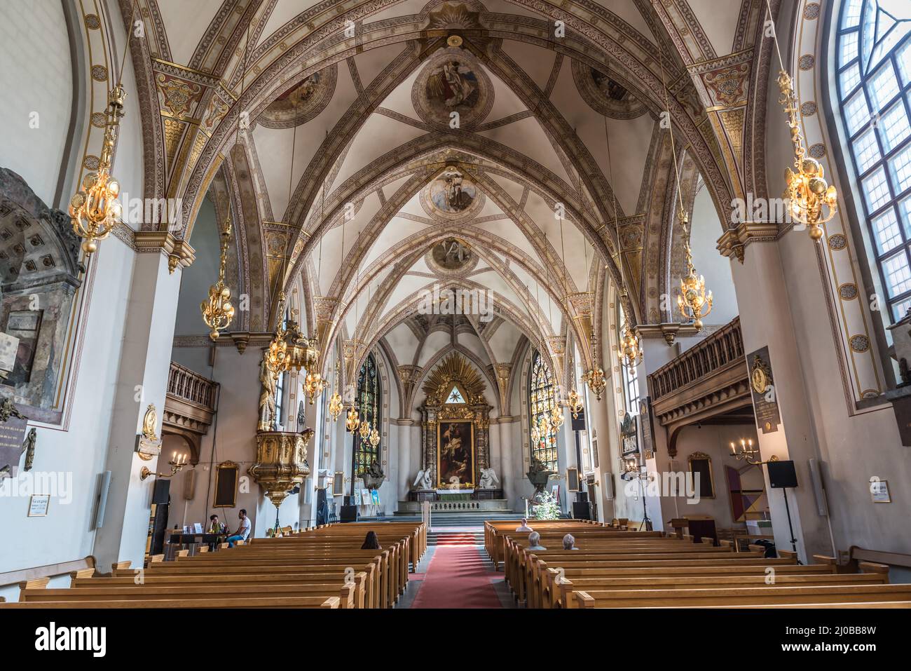 Norrmalm, Stoccolma - Svezia - 07 24 2019 l'interno della chiesa di Santa Chiara o Klara Kyrka, una chiesa parrocchiale luterana Foto Stock