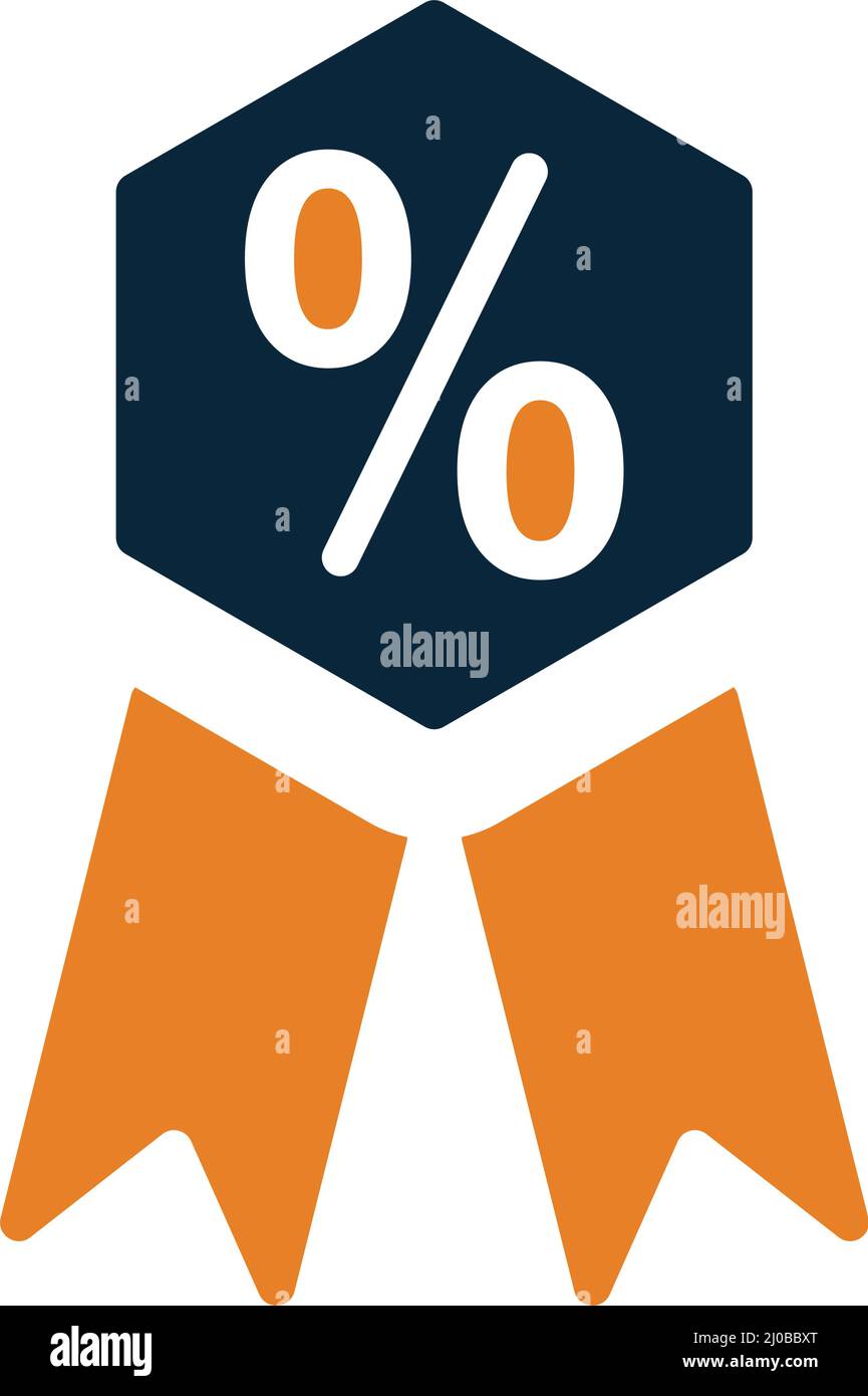 Sconto, icona tag percentuale. Design elegante e vettore completamente modificabile per uso commerciale, file stampati e presentazioni, materiali promozionali, Illustrazione Vettoriale