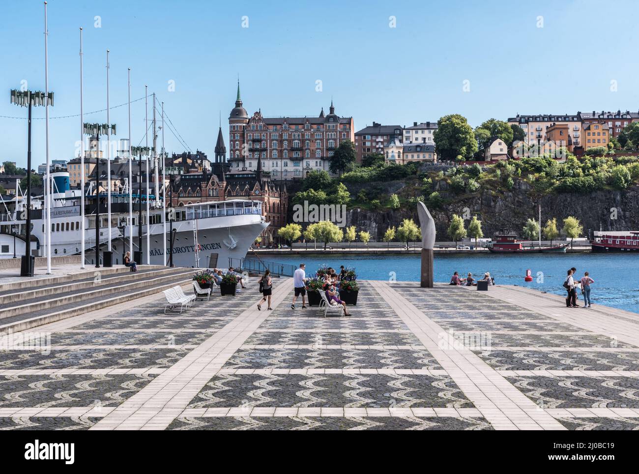 Riddarholmen, Stoccolma - Svezia - 07 24 2019 Vista sulla birger Jarls Torg una piazza nella Città Vecchia Foto Stock