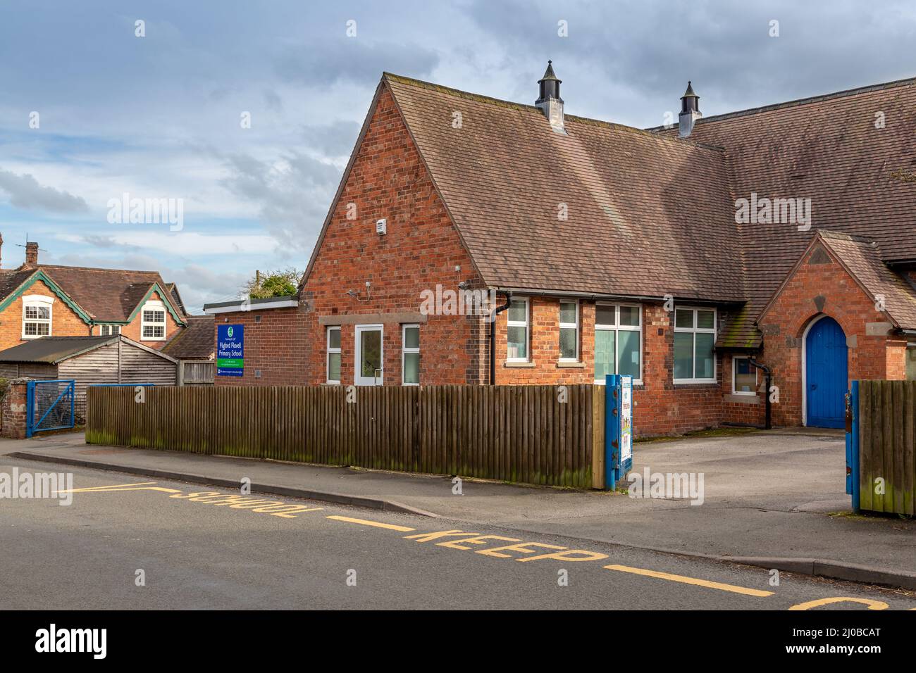 Prima scuola a Flyford Flavell, Worcestershire, Inghilterra. Foto Stock