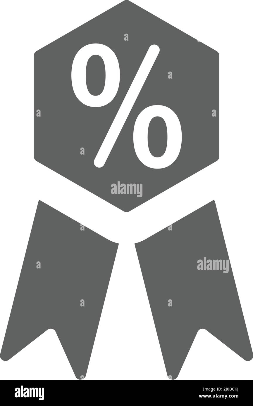 Sconto, icona tag percentuale. Design elegante e vettore completamente modificabile per uso commerciale, file stampati e presentazioni, materiali promozionali, Illustrazione Vettoriale