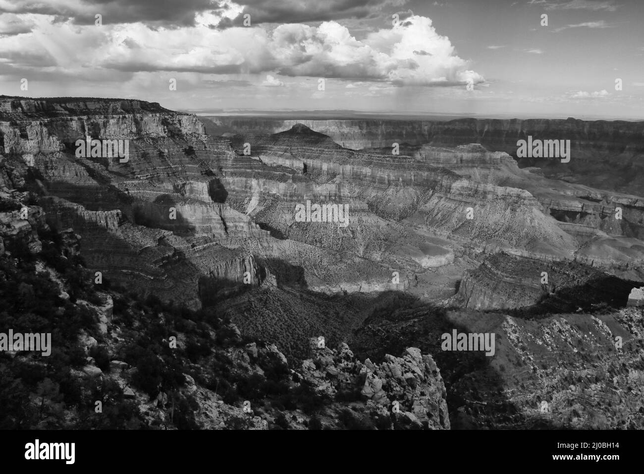 Incredibile Grand canyon parco nazionale bordo nord arizona USA (bianco e nero) Foto Stock