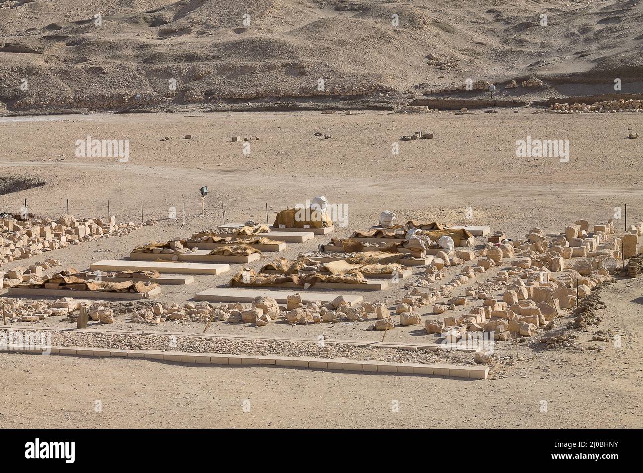 Reperti archeologici dal Tempio di Hatshepsut Foto Stock Reperti archeologici dal Tempio di Hatshepsut Foto Stock