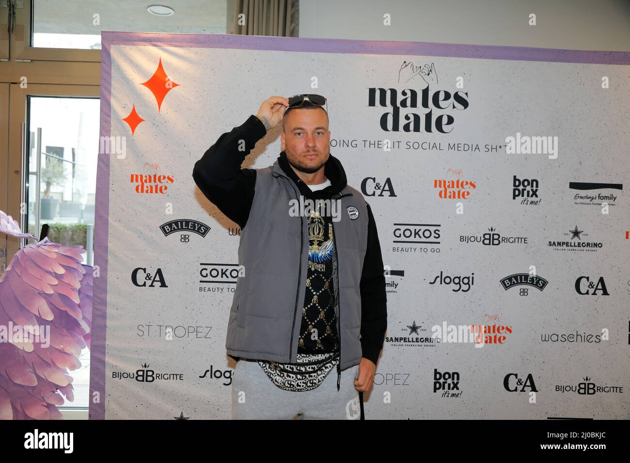 Eric Sindermann beim Mates Data Influencer evento während der Mercedes-Benz Fashion Week Berlin März 2022 in der Berliner Freiheit.Berlin,15.03.2022 Foto Stock