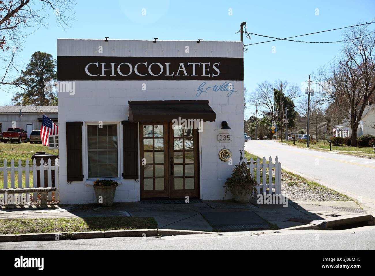 Un piccolo negozio di cioccolatini a Wendell, North Carolina Foto Stock