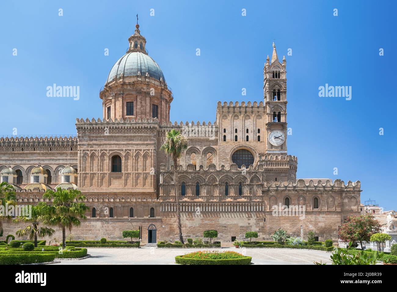 Cattedrale di Palermo (Cattedrale Metropolitana dell'Assunzione della Vergine Maria) a Palermo, Sicilia, Foto Stock