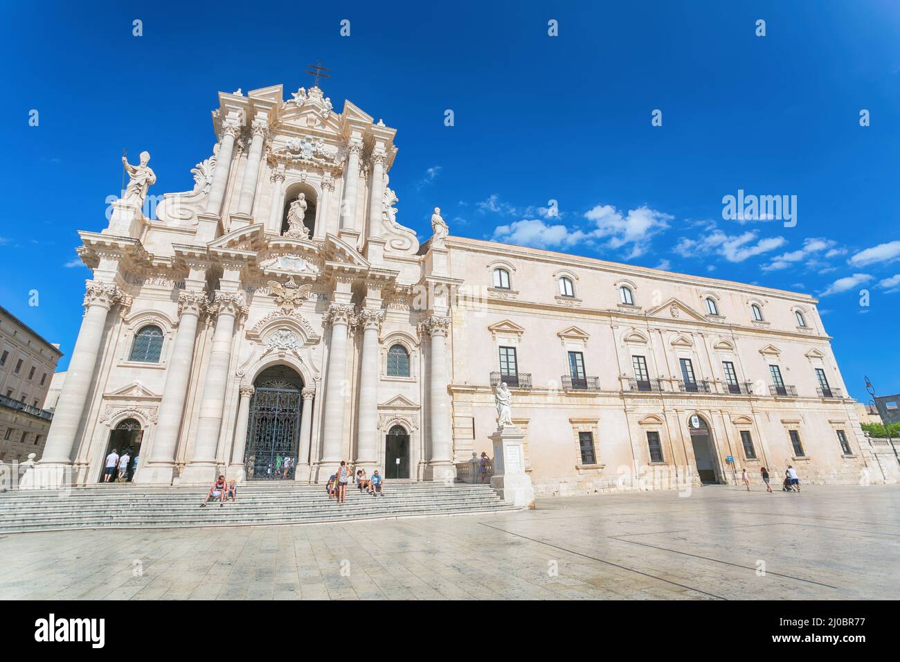 Viaggio Fotografia da Siracusa, Italia sull'isola di Sicilia. Cattedrale Plaza Foto Stock