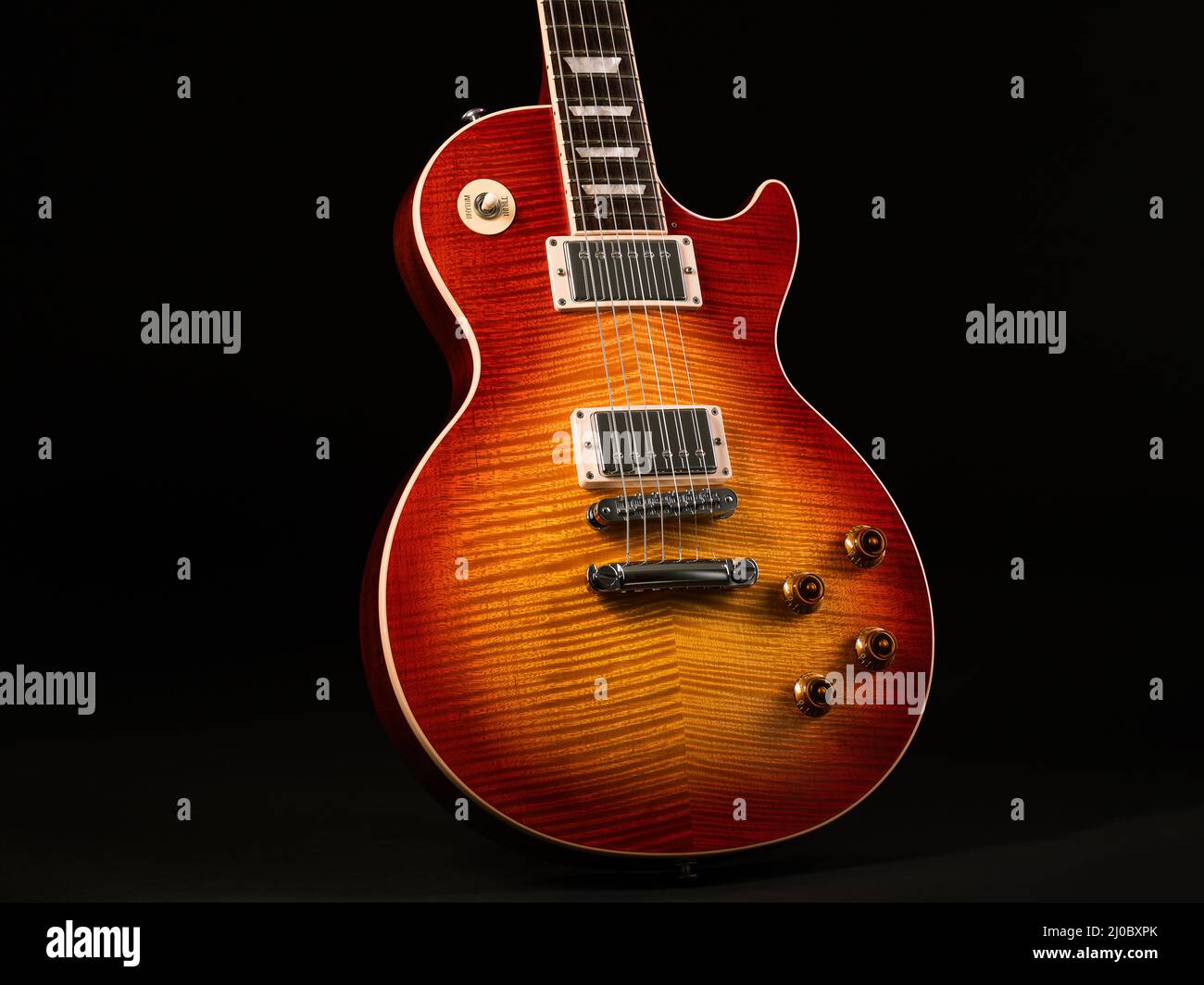 Gibson Les Paul in esplosione di ciliegia fiammata Foto Stock