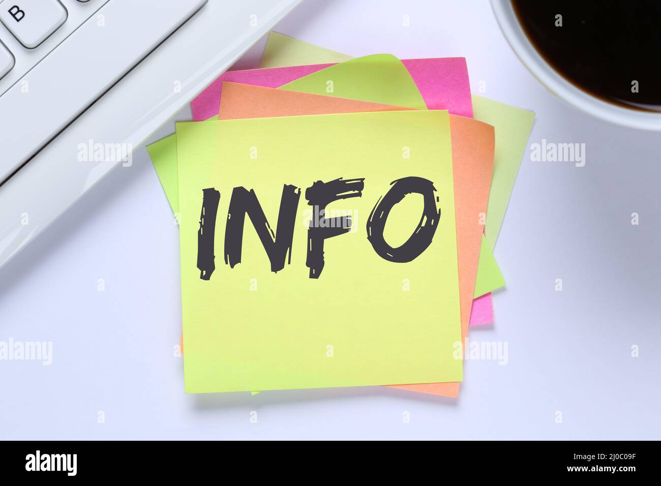 Info informazioni News News Desk Foto Stock