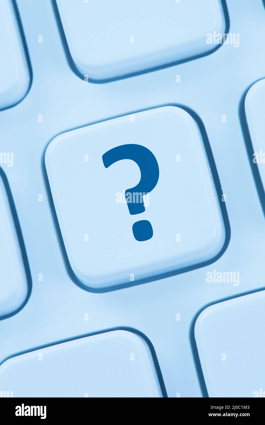Icona della Guida del punto interrogativo della tastiera del computer Foto Stock