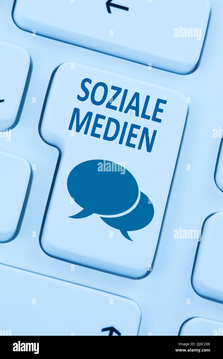 Social media social network amicizia contatti internet computer online blue web Foto Stock