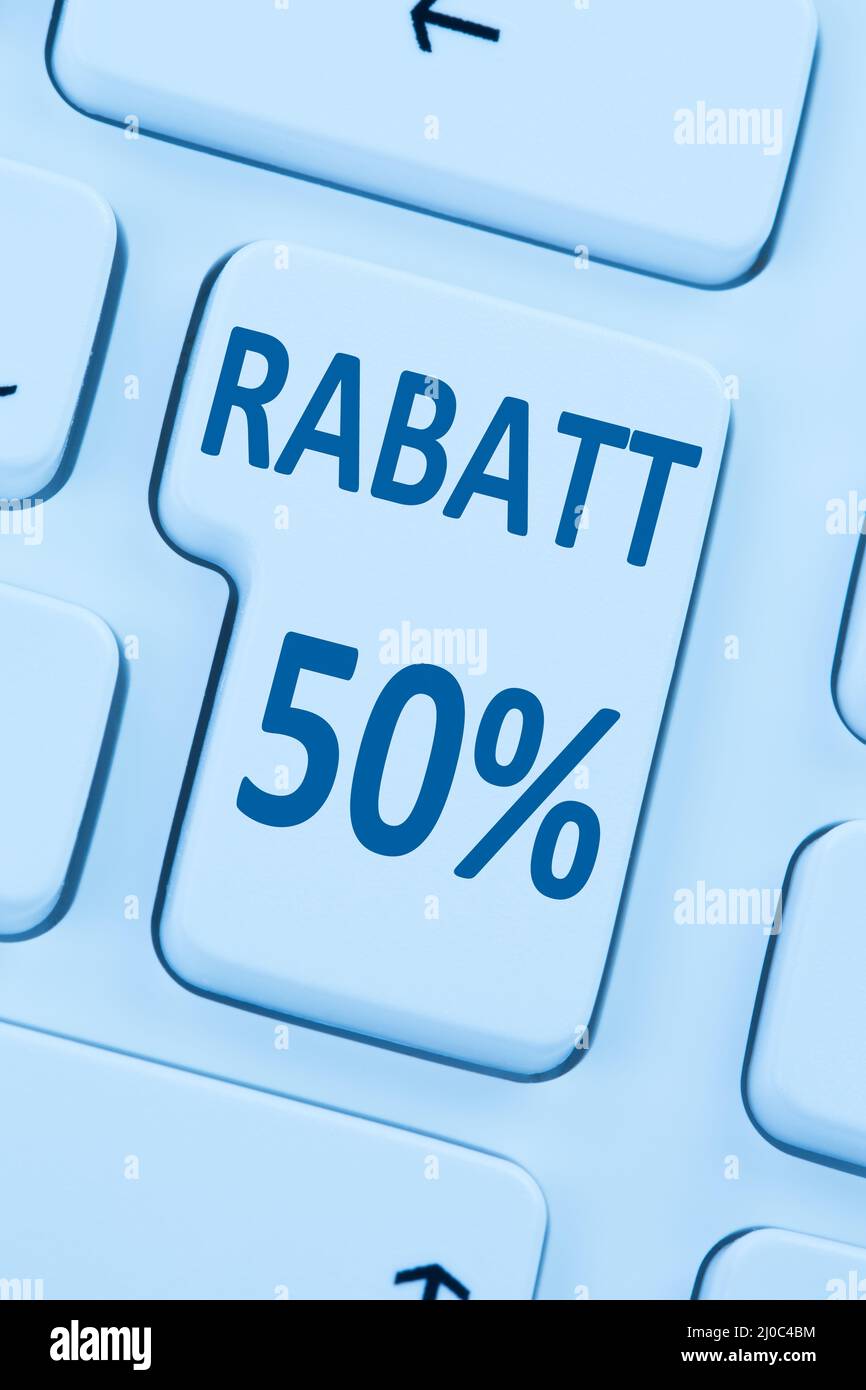 50% cinquanta per cento di sconto pulsante bonus shopping online Foto Stock