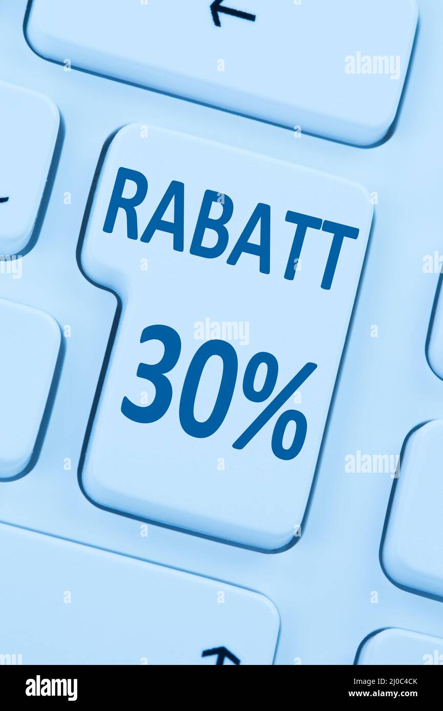 30% trenta per cento di sconto pulsante bonus shopping online internet Foto Stock