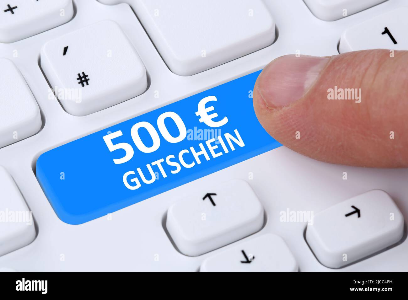 500 Euro buono regalo sconto online shopping e-commerce shopping internet Foto Stock