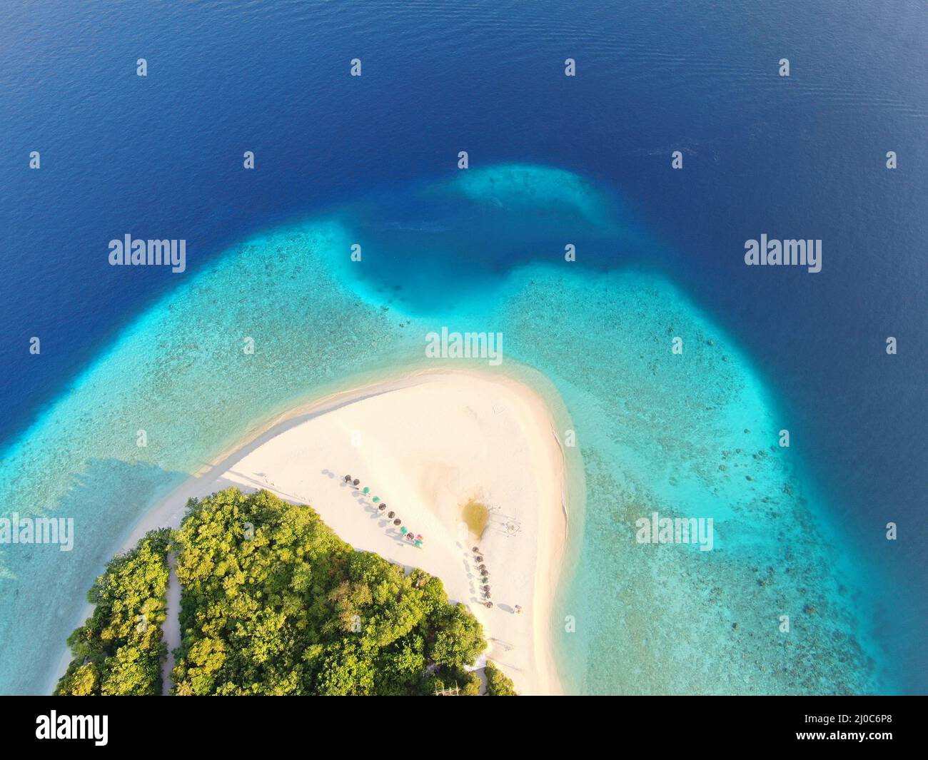 Paradiso tropicale atollo Ukulhas isola vista aerea Foto Stock