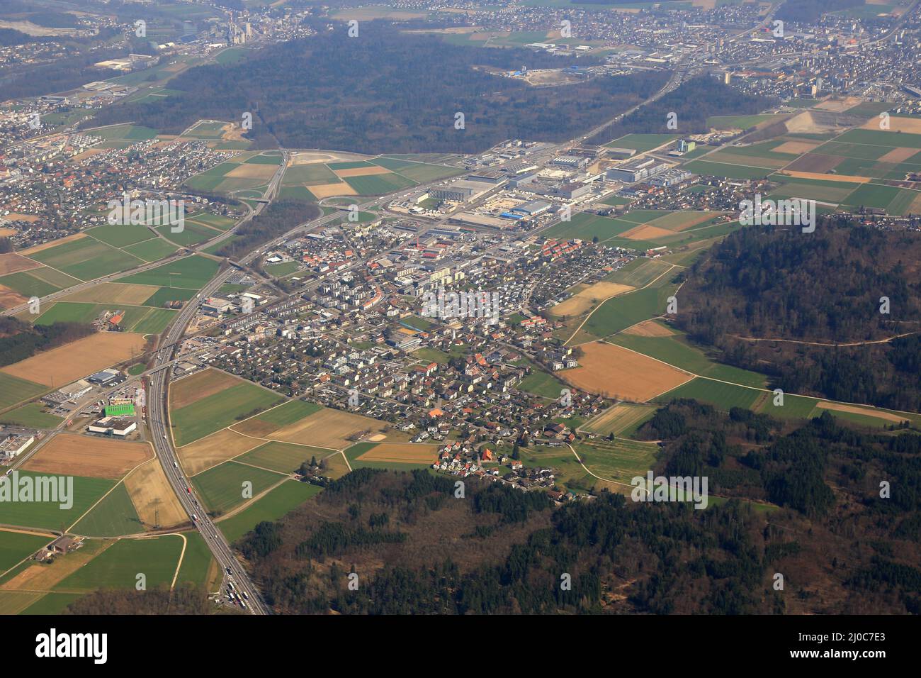 Hunzenschwil Cantone Argovia Svizzera Aerial Foto Foto Stock