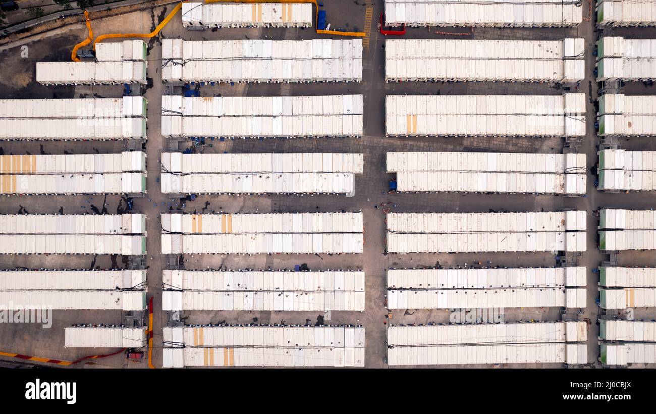 Tsing Yi Mobile cabina ospedale, è un centro di isolamento Covid-19 e nuovi impianti di quarantena Foto Stock