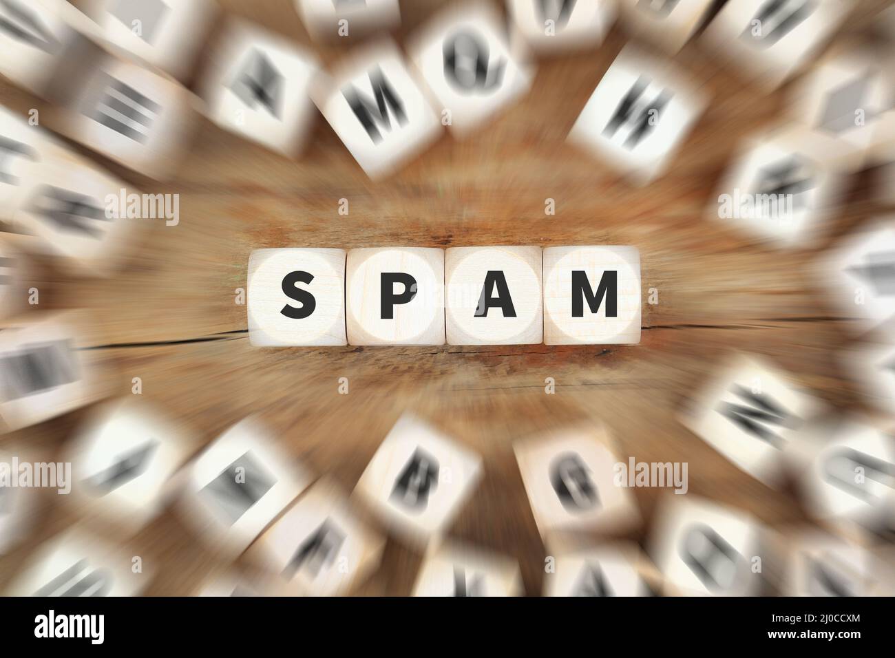 Spam Mail Letter Spam Mail Cubo Business Concept Foto Stock