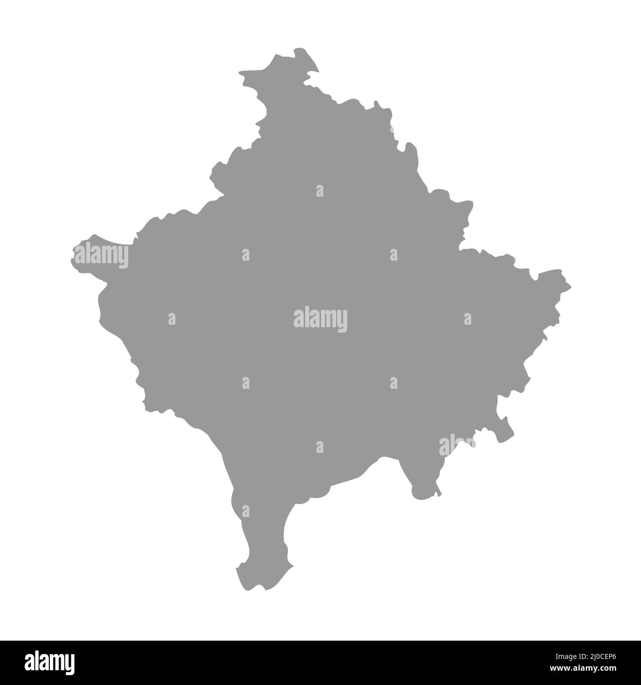 Sagoma della mappa vettoriale del paese del Kosovo Illustrazione Vettoriale