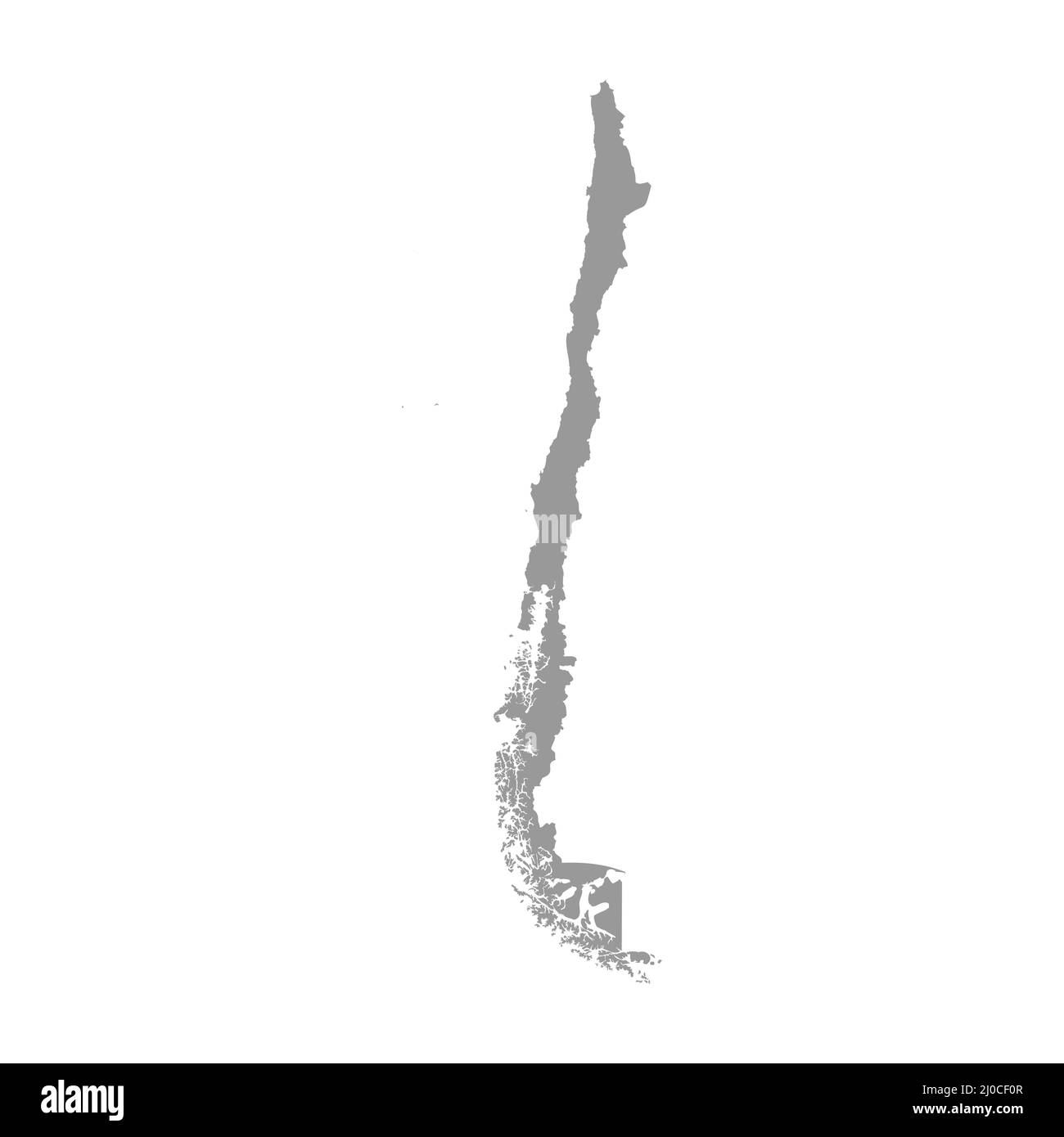 Silhouette della mappa vettoriale del paese del Cile Illustrazione Vettoriale