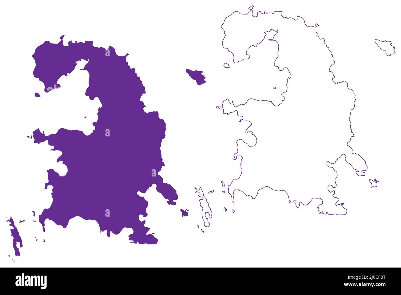 Chichijima (Giappone, Asia orientale, arcipelago giapponese, Isole Ogasawara) mappa illustrazione vettoriale, schozzetto di scricchioli Mappa di Peel Illustrazione Vettoriale