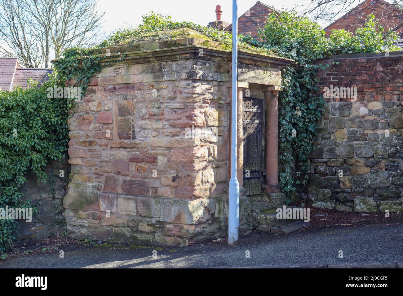 Hawarden Village lock-up (prigione) cell, Galles del Nord Foto Stock