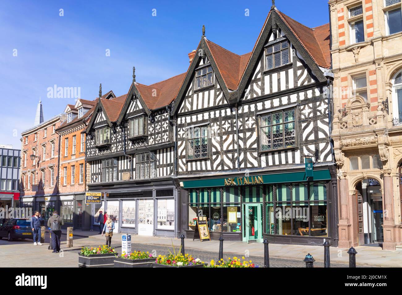 Chiedi la facciata del ristorante italiano sulla High Street Shrewsbury Shropshire Inghilterra UK GB Europe Foto Stock