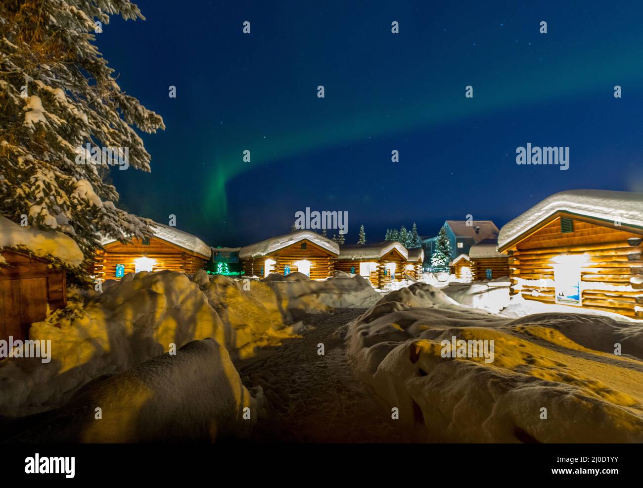 Aurora, Northern Lights, Pike's Waterfront Lodge, Fairbanks, Alaska Foto Stock