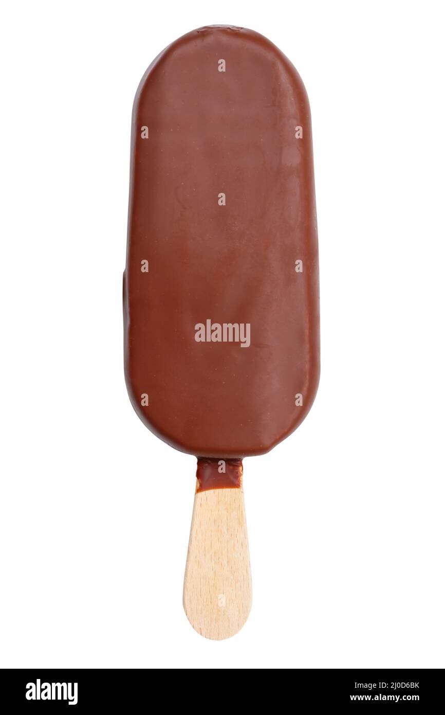 Popsicle gelato al cioccolato estate isolato al cioccolato esentato Foto Stock