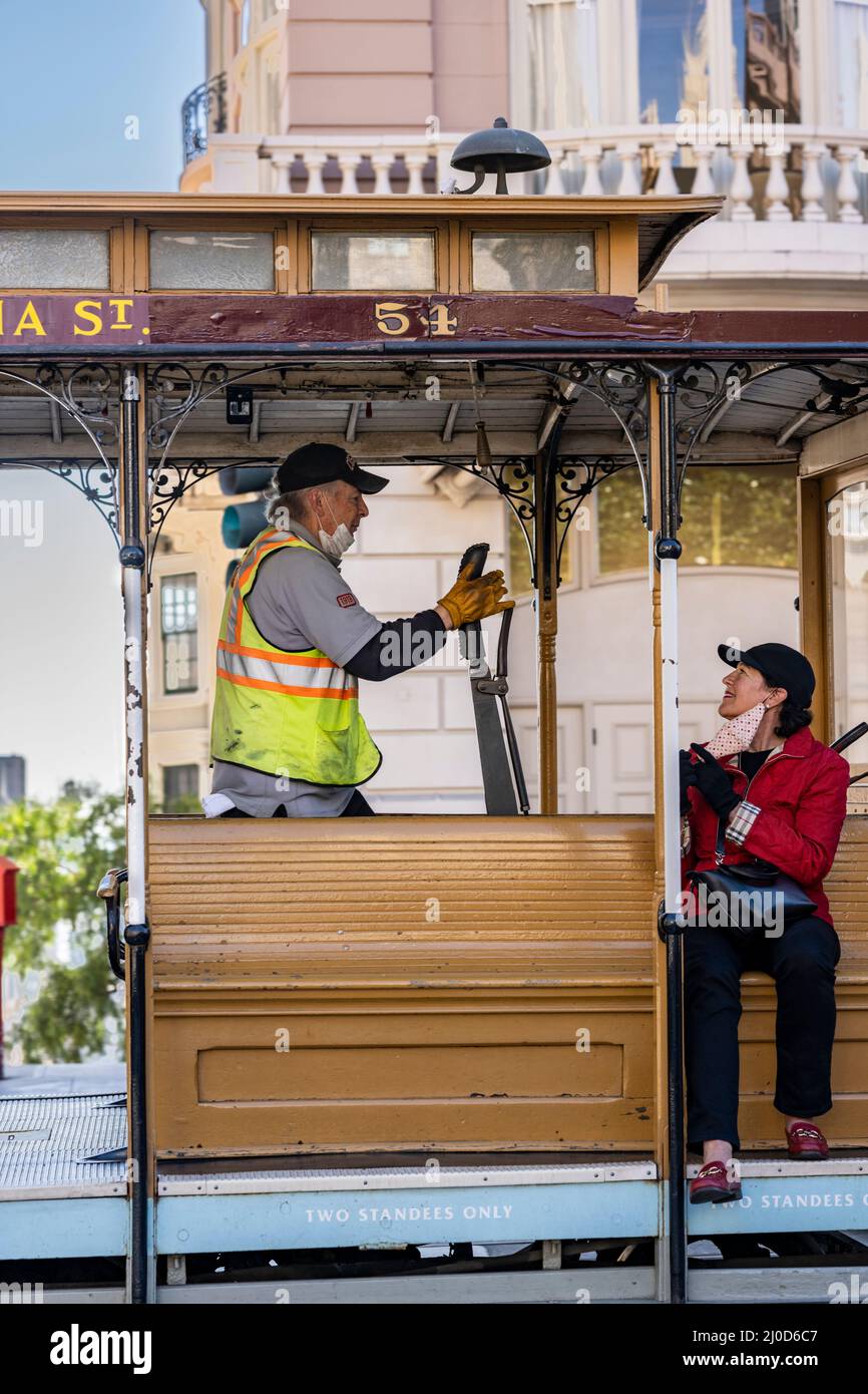 Tram, San Francisco. Foto Stock