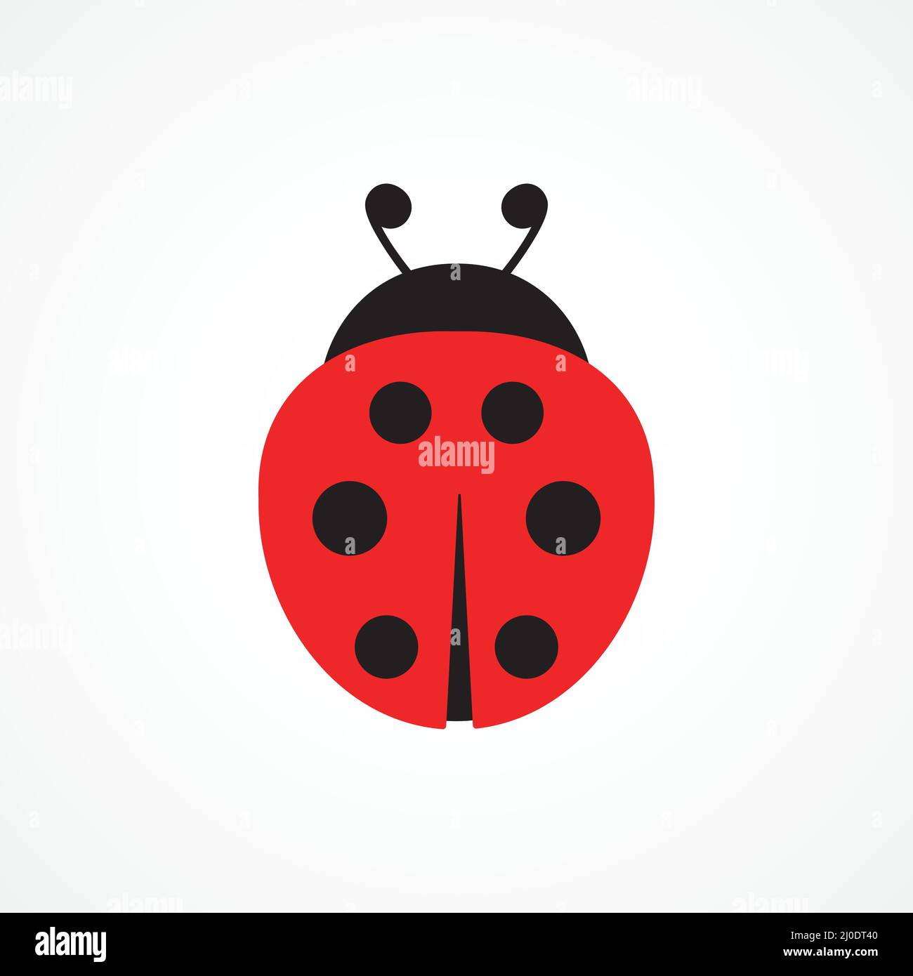 Ladybug simpatico personaggio. Insetto di Ladybird. Vettore isolato su bianco Illustrazione Vettoriale