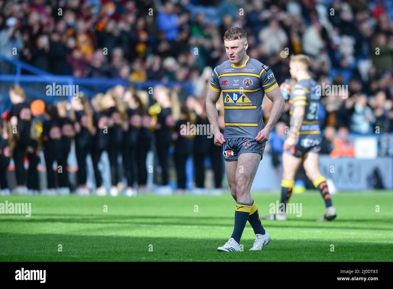 Huddersfield, Inghilterra - 12th Marzo 2022 - Jake Trueman di Castleford Tigers. Rugby League Betfred Super League Round 5 Huddersfield Giants vs Castleford Tigers al John Smith's Stadium, Huddersfield, Regno Unito Dean Williams Foto Stock