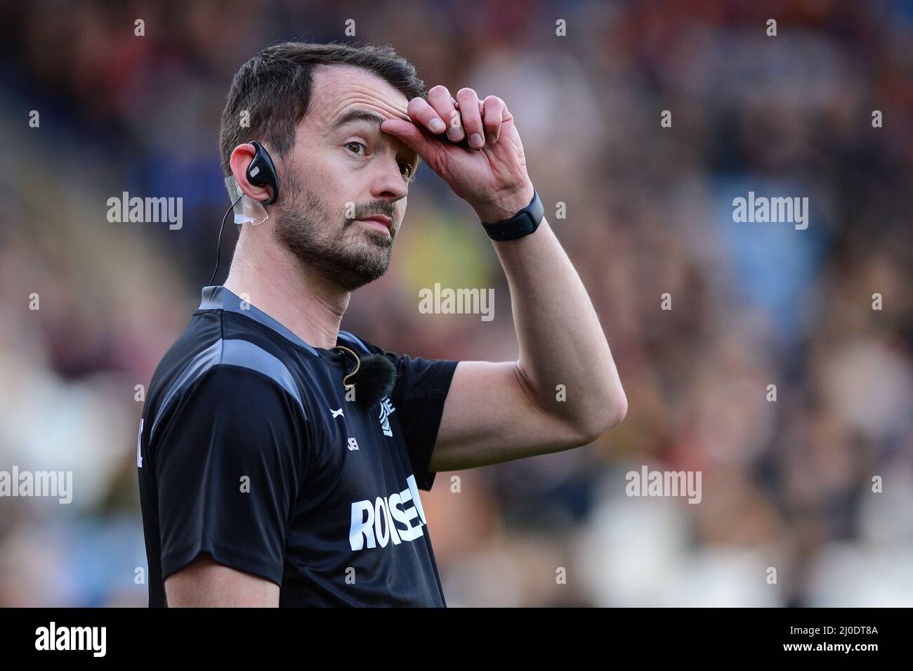 Huddersfield, Inghilterra - 12th Marzo 2022 - Recheree James Child. Rugby League Betfred Super League Round 5 Huddersfield Giants vs Castleford Tigers al John Smith's Stadium, Huddersfield, Regno Unito Dean Williams Foto Stock