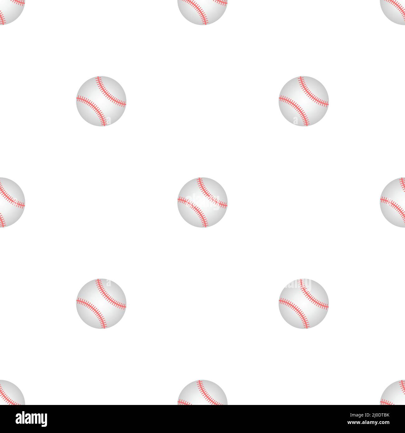 Modello senza cuciture con palle da baseball. Sfondo bianco Baseball pattern. Illustrazione Vettoriale