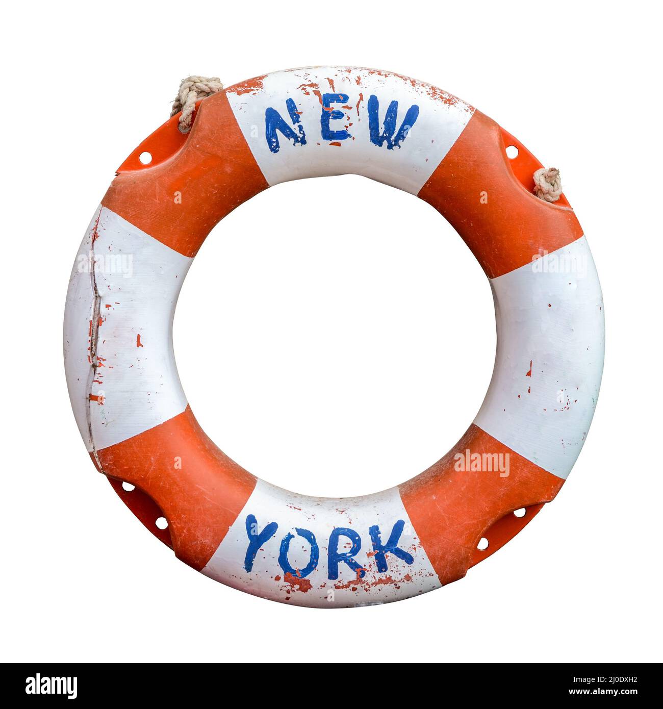 Retrò New York Ferry Lifebuoy Foto Stock